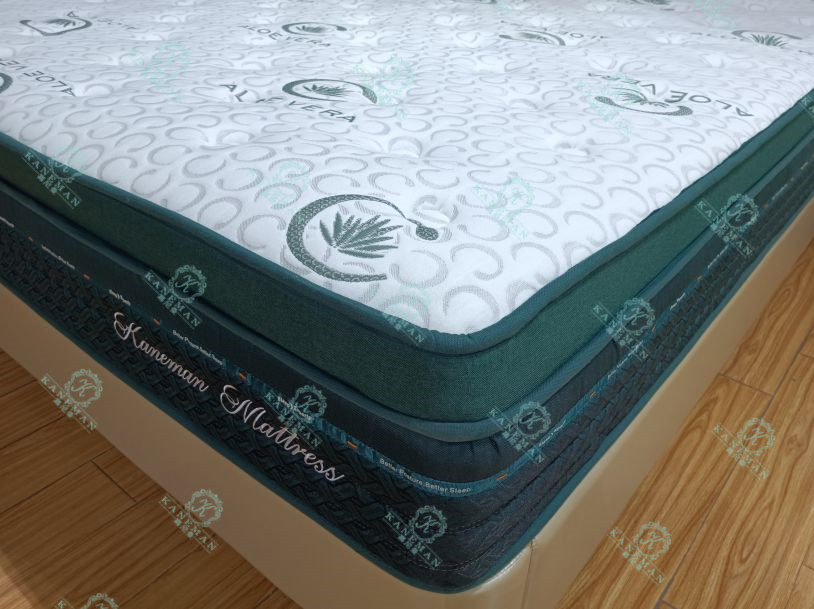 Custom bed mattress 30cm Vacuum Rolled Packing Aloe Vera Pocket Spring Mattress-1 (3)