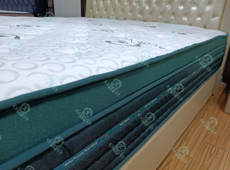 Custom bed mattress 30cm Vacuum Rolled Packing Aloe Vera Pocket Spring Mattress-1 (5)